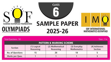 IMO Maths Olympiad Class 6 Sample Paper 2025-26