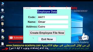 Learn Python in Arabic #160 - Python gui برنامج تسجيل موظف Employee Data tkinter Python in Arabic