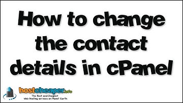 How to change the contact details in cPanel