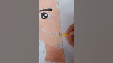 Part 2 of Radha Krishna drawing half face #art #radhakrishna #reel #youtubeshorts #drawing#shorts