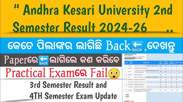 Andhra Kesari University 2nd Semester Result | 2nd semester Result failed.2nd semester Result Absent