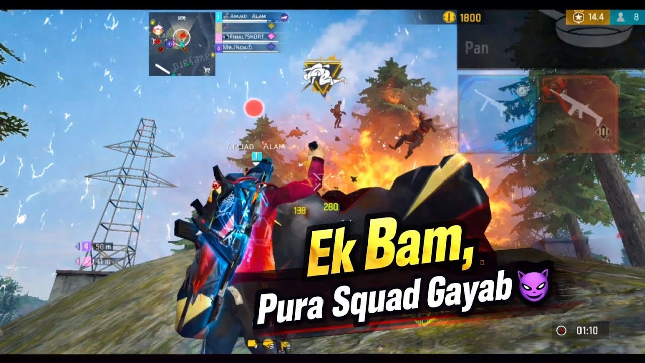 Mobile Player free fire gameplay⚡ | Squad Vs Squad Epic Full Gameplay | Free Fire MAX 📲