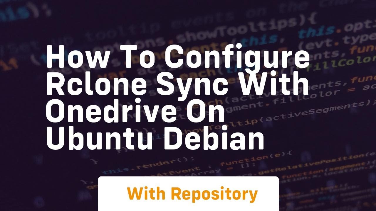 How to configure rclone sync with onedrive on ubuntu debian - YouTube