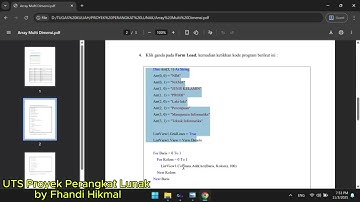 UTS PPL | Microsoft Visual Studio 2010 (Fhandi Hikmal - 23105111079)