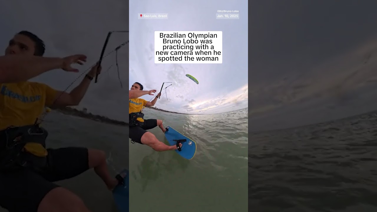 An Olympic kitesurfer rescued a woman who appeared to be drowning at sea