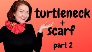 Scarf with Turtleneck. How to wear a scarf with roll neck sweater. Neck scarf step by step tutorial. by How to tie a scarf 7,435 views 3 years ago 4 minutes, 36 seconds