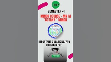 #ranchiuniversity Minor - botany important question pyq #semester1  #fyugp2025