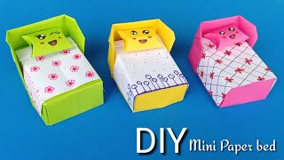 How to make Origami Bed & Bedding / DIY school project / Easy Origami Bed /Paper Crafts For School