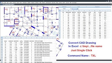 Export CAD Drawing in Excel in Single Click