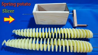 How to make a spiral and spring potato slicer in just 5 minutes !! TM Makers
