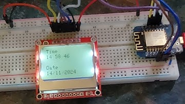 ESP8266 Time Clock with Nokia display showing the date & time via NTP server
