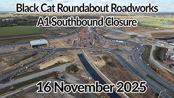 Wegwerkzaamheden aan de rotonde van de A428 Black Cat 16 november 2025