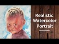 Secret to paint a cute African baby boy with watercolor