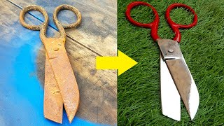 Antique Rusty Tailor Scissor Restoration