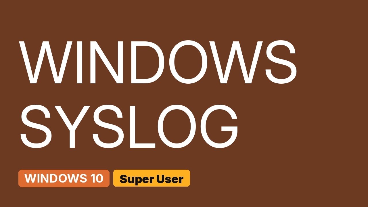 syslog : How can I filter syslog messages on windows 10? - YouTube