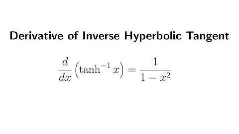 Derivative of Inverse Hyperbolic Tangent