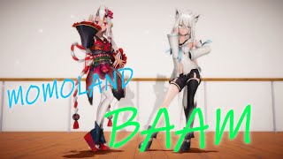 【Motion Dl】【Hololive】白上フブキと百鬼あやめでMomoland  Baam【4K】【Mmd】【カメラ配布/Camera Dl】