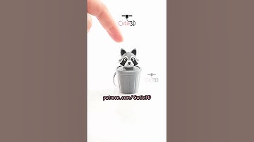 🦝🗑️ Raccoon In Trash Can Keycap Clicker Keychain #shorts #3dprinting #clicker #keychain