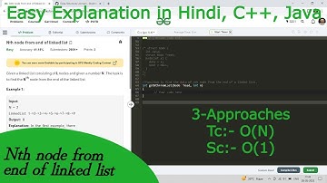 Nth node from end of linked list | Hindi | GFG POTD | C++ | Java | Linked List