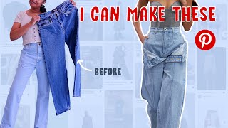 DIY Easy Low Waist to High Waist Jeans | Upcycle My Dream Pinterest Wardrobe!