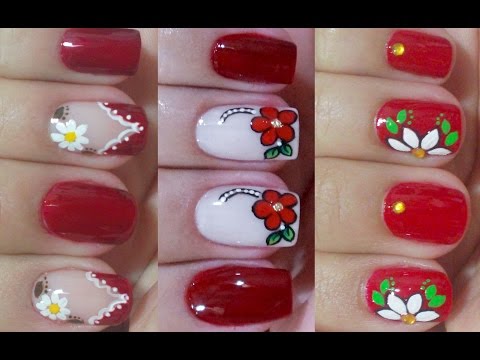 3 Unhas Vermelhas Decoradas - Para se Inspirar