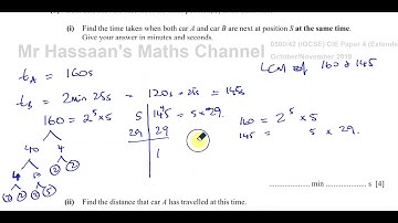 0580/42/O/N/19,(IGCSE),Paper 42,  Q9, Speed, Distance, Time, LCM