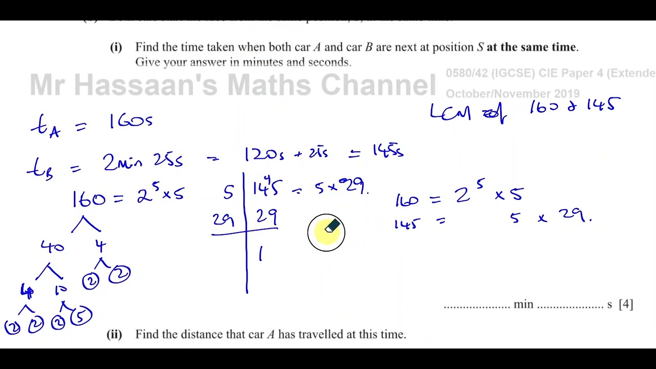 0580/42/O/N/19,(IGCSE),Paper 42, Q9, Speed, Distance, Time