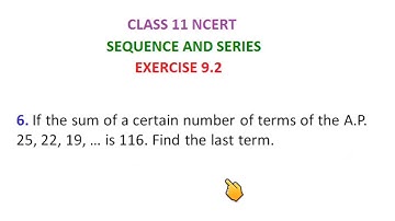 NCERT Class 11 Sequence And Series 9.2 question 6 solution by Mount Edu