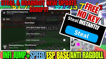 [NEW UPDATE] Best Steal a Brainrot Makal Hub Script *No Key* | Auto Steal, Infinite Jump, Speed, E