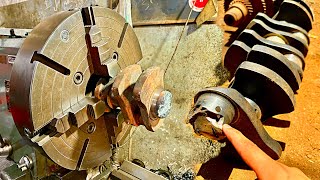 How to Repair Broken Crankshaft On Lathe machine || Grinding and Welding Broken Crankshaft by Wow Interesting Skills 4,042 views 11 months ago 20 minutes