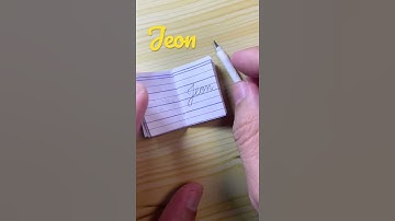 “Jeon” Beautiful name Cursive writing in miniature notebook & pencil diy | mini notebook handmade