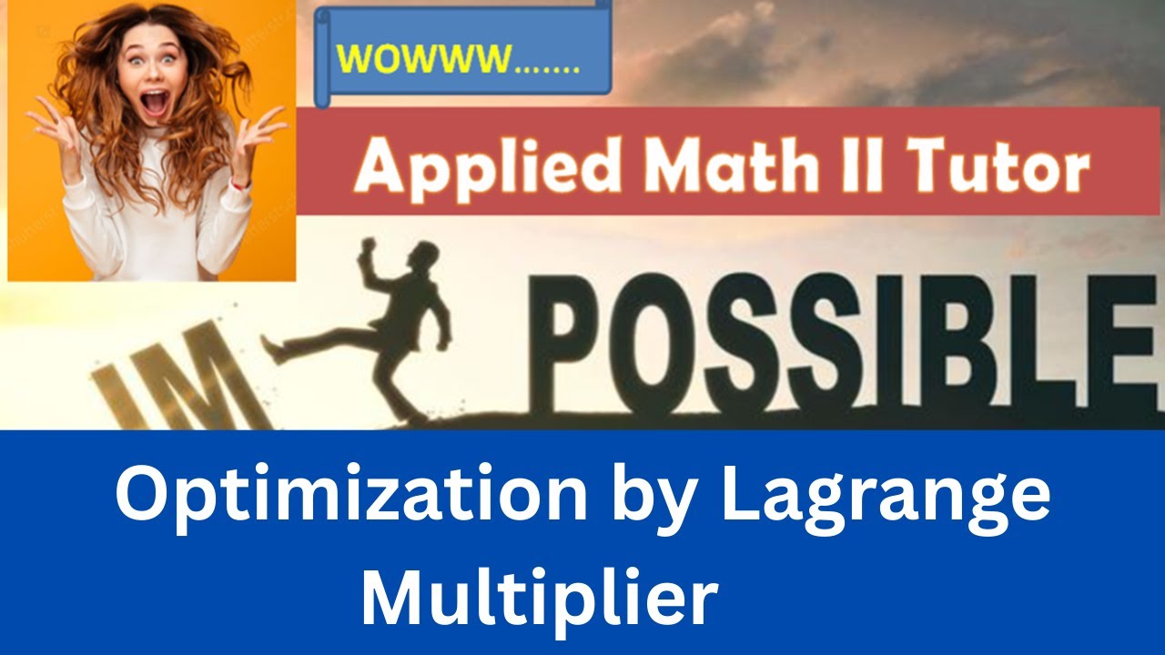 Solving optimization problem using Lagrange multiplier method #maths # ...
