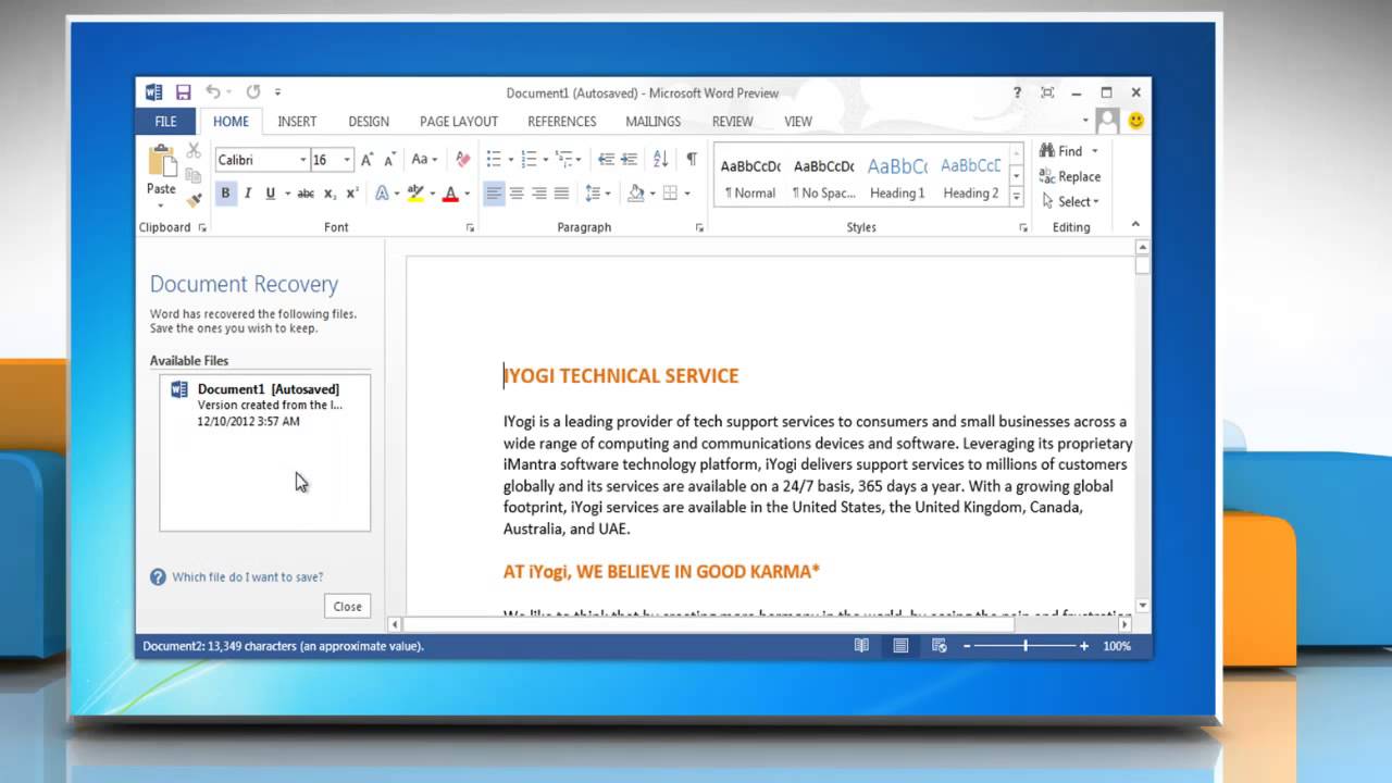 find autorecover word files windows 8