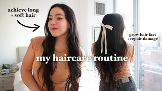 MY HAIRCARE ROUTINE FOR LONG + HEALTHY HAIR🚿🧖‍♀️ (grow your hair faster & repair damaged hair)