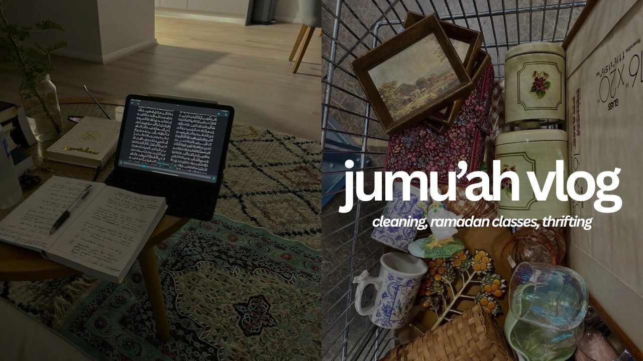 spend a day with me on jummah⋆｡‧˚ʚ🍓ɞ˚‧｡⋆ | arabic studies𐙚 | thrifting | apartment cleaning˚. 🧹𓈒⊹ㆍ