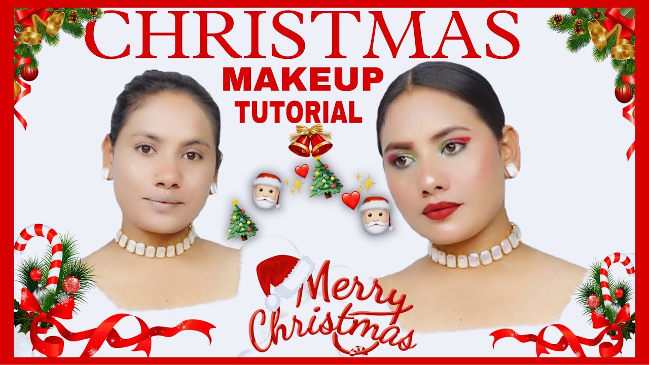 SIMPLE CHRISTMAS MAKEUP LOOK | EASY EYESHADOW TUTORIAL FOR BEGINNERS ...