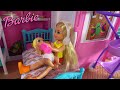 Barbie and ken in barbie dream house with barbies sister chelsea how to take care of baby