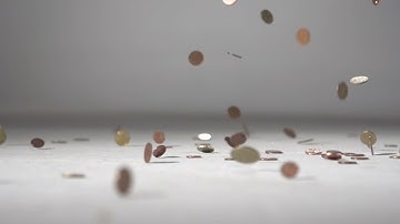 Coins falling in slow motion copyright free video. #coinsfalling #slowmo