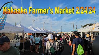 [4K] Kakaako Farmers Market on 2/24/24 in Honolulu, Oahu, Hawaii