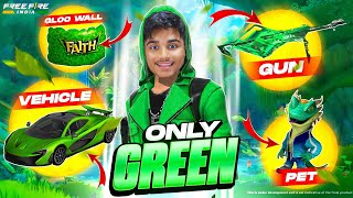 Free Fire India But ONLY GREEN 💚 Challenge in Solo Vs Squad 😱 FireEyes Gaming