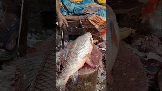 Amazing Delicious Big Rohu Fish Skinning & Chopping Skills Live In Fish Market