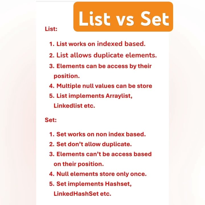 difference between list and set | Java interview questions and answers ...