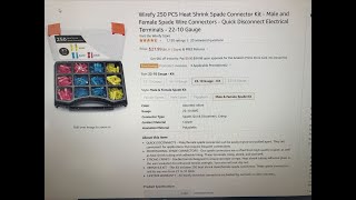 OldGuyDIY $29 Amazon Wirefy 250 Pc Heat Shrink Spade Terminal Set Review & First Impressions. Buy It