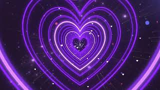 Neon Lights Love Heart Tunnel💜Purple Heart Background | Tunnel Background Video Loop [4 Hours]