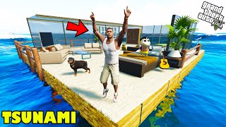 Franklin Finally Survived The Biggest Wave Of Tsunami in GTA 5 | SHINCHAN and CHOP