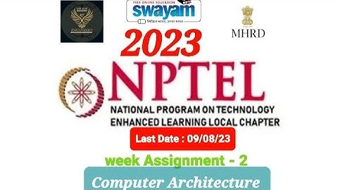 Computer Architecture Week Assignment 2 || NPTEL Assignment 2 Computer Architecture