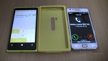 Incoming call & Outgoing call at the Same Time Nokia Lumia 920 yellow+Samsung S2 White