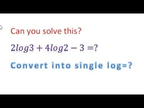 how to solve 2log3+4log2-3 log question #studyforyou better explained ...