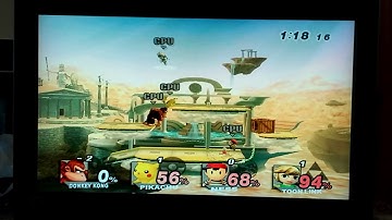 Super Smash Bros. Brawl Donkey Kong (CPU) VS. Pikachu (CPU) VS. Ness (CPU) VS. Toon Link (CPU)