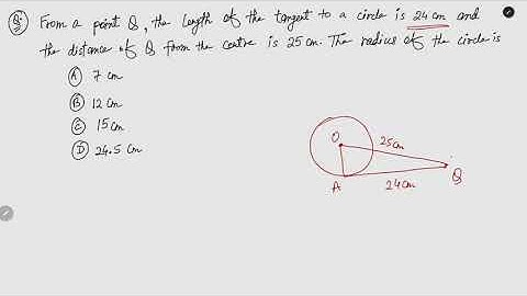 From a point Q, the length of the tangent to a circle is 24 cm and the distance of Q from the centre